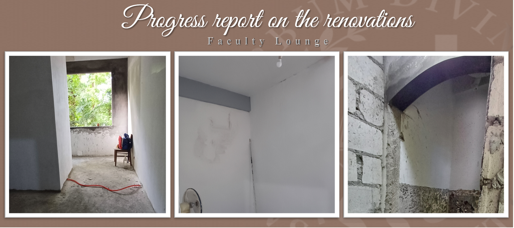 Progress report on the Renovations (Faculty Lounge)